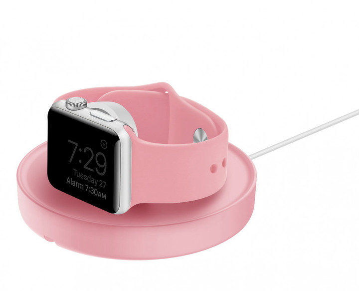 UNIQ Domenabíjecí stanice s vestavěným organizátorem pro Apple Watch, satin pink_2080001428