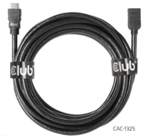 Club3D prodlužovací kabel HDMI 2.0, M/F, 4K@60Hz, High Speed, 5m, černá_1506676400