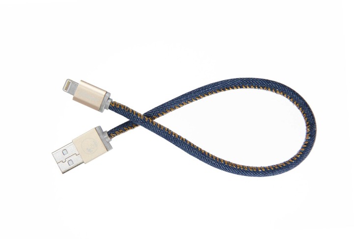 PlusUs LifeStar Handcrafted USB Charge &amp; Sync cable (25cm) Lightning - Blue / Light Gold / Bronze_1685364826