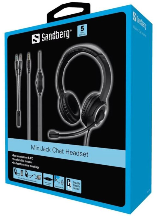 Sandberg MiniJack Chat Headset, černá_1075046971