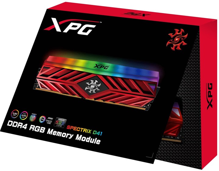 ADATA XPG SPECTRIX D41 32GB (4x8GB) DDR4 3000, červená_339192707