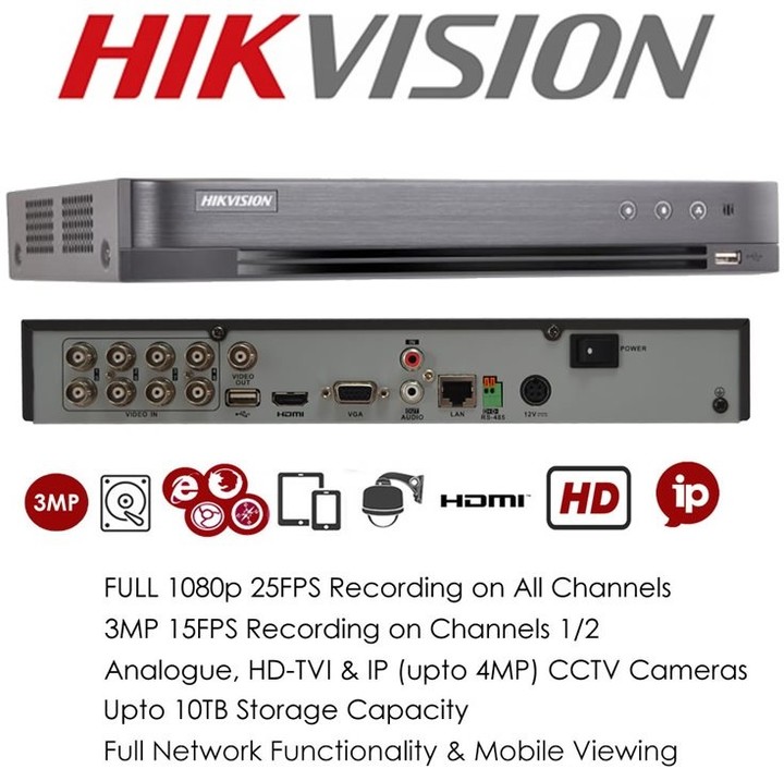 Hikvision DS-7208HUHI-K1, 8+2 kamery, HD-TVI, Analog, AHD, CVI, IP_1783592652