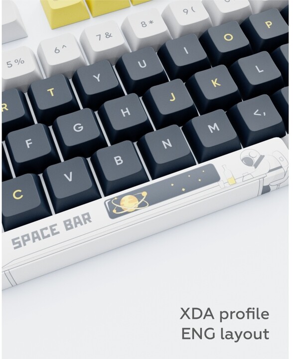 Dark Project KS-2036, PBT, XDA, 112 kláves, černé/bílé/žluté, US_1786911524