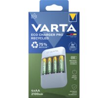 VARTA nabíječka Eco Charger Pro Recycled, včetně 4xAA 2100 mAh Recycled 57683101121