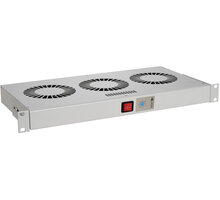Solarix chladící jednotka 19", 1U, 3 větráky s bimetalovým termostat., RAL 7035, do 19" lišt 80199033