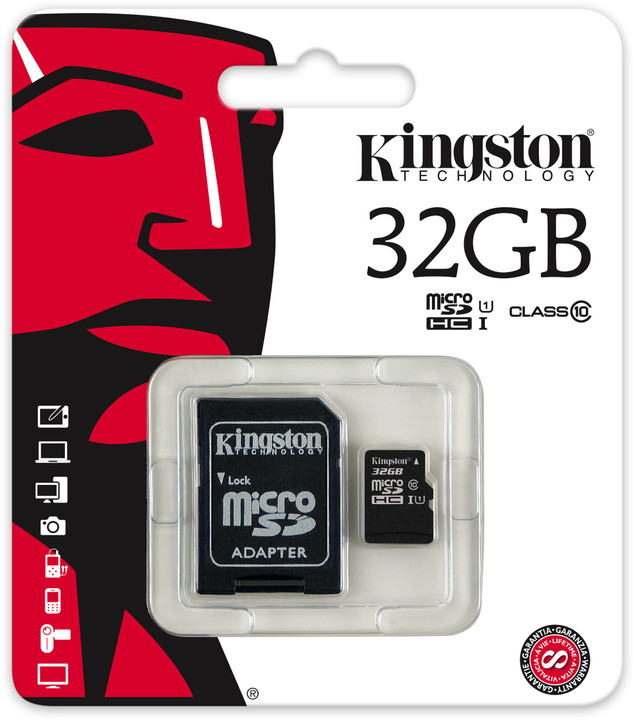 Kingston Micro SDHC 32GB Class 10 + adaptér_450253959