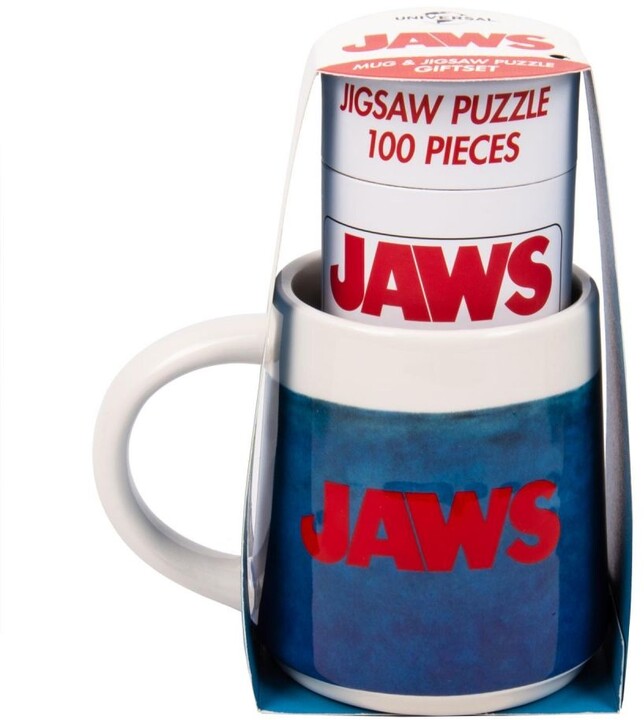 Dárkový set Fizz Creation - Jaws, hrnek a puzzle, 3D, 370ml, 100 dílků_1133584428