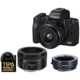 Canon EOS M50, černá + EF-M 15-45mm IS STM + EF 50mm 1.8STM + EF-EOS M adapter