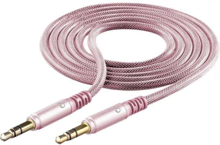 Cellularline Unique Design Audio kabel pro iPhone, 2x 3,5mm jack, růžovozlatý_893140737