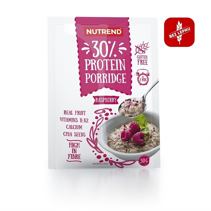 Nutrend PROTEIN PORRIDGE, kaše, ovesná, malina, 5x50g_433528495