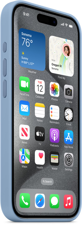 Apple Silikonový kryt s MagSafe pro iPhone 15 Pro, ledově modrá_1144642398