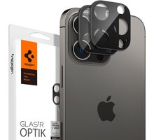 Spigen ochranné sklo Optik pro Apple iPhone 14 Pro/iPhone 14 Pro Max, 2 ks, černá AGL05273