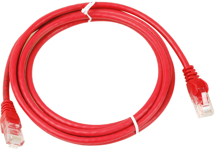 UTP kabel rovný kat.6 (PC-HUB) - 0,5m, červená
