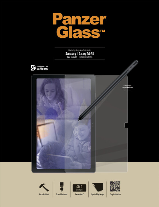 PanzerGlass ochranné sklo Edge-to-Edge pro Samsung Galaxy Tab A8, čirá_1000518542