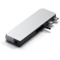 Satechi Aluminium Pro Hub Mini, USB4 96W, 6K@60Hz, 2x USB-A 3.0, Ethernet, USB-C, Audio, stříbrná_2030879175