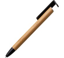 FIXED Pen - propiska 3v1 se stylusem a stojánkem, antibakteriální povrch, hliníkové tělo, bambusové tělo