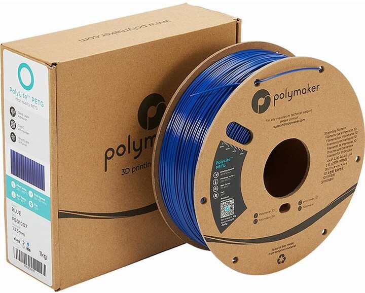Polymaker tisková struna (filament), PolyLite PETG, 1,75mm, 1kg, modrá_1330415054