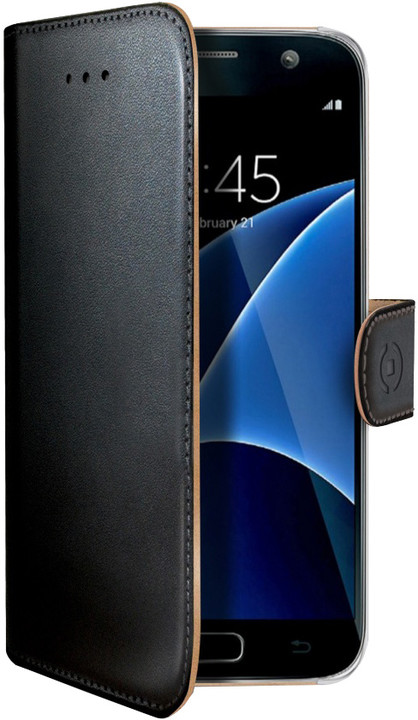 CELLY Wally pouzdro pro Samsung Galaxy S7, PU kůže, černá_1499554701
