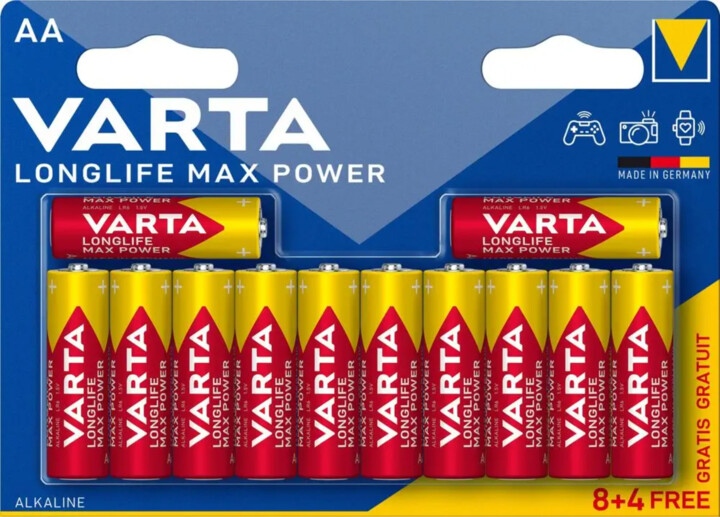 VARTA baterie Longlife Max Power AA, 8+4ks_1497763514