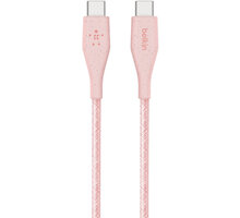 Belkin kabel DuraTek USB-C, M/M, opletený, s řemínekm, 1.2m, růžová O2 TV HBO a Sport Pack na dva měsíce