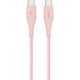 Belkin kabel DuraTek USB-C, M/M, opletený, s řemínekm, 1.2m, růžová_1611093195