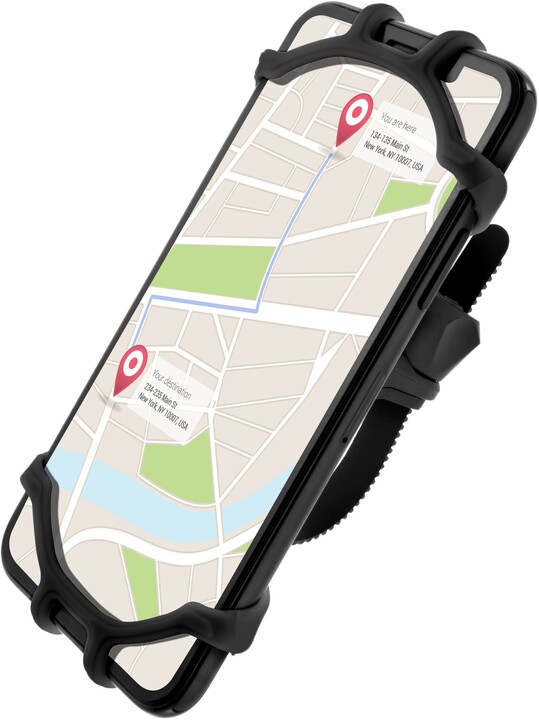 FIXED silikonový držák Bikee pro mobilní telefon, na kolo, černá_388157587
