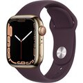 Apple Watch Series 7 Cellular, 41mm, Gold, Stainless Steel, Dark Cherry Sport Band_833287348