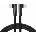 SWISSTEN datový kabel Arcade USB-C, M/M, 3A, zahnutý konektor 90°, opletený, 1.2m, černá_1519606550