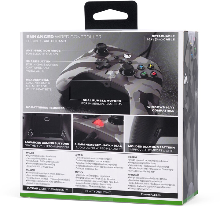 PowerA Enhanced Wired Controller, Arctic Camo (PC, Xbox Series, Xbox ONE)_701427731