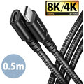 AXAGON kabel prodlužovací USB-C(M) - USB-C(F), USB 20Gbps, PD 240W 5A, 8K HD, ALU, oplet, 0,5m, čern_1228418868