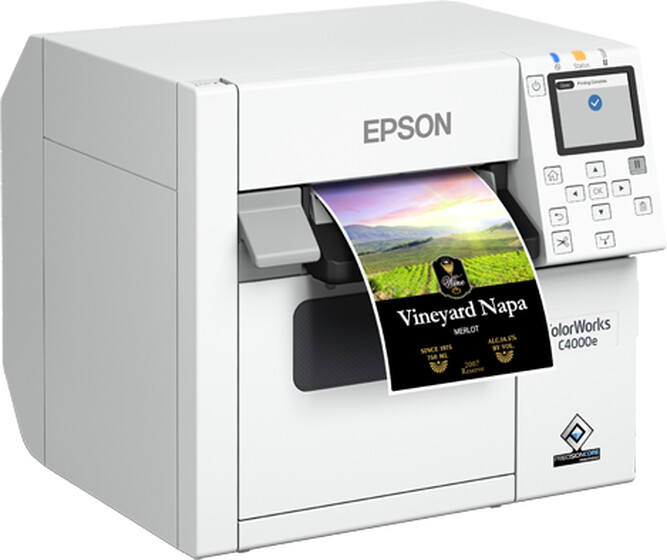 Epson ColorWorks CW-C4000E tiskárna štítků, USB, LAN, ZPLII, bílá_1440856811