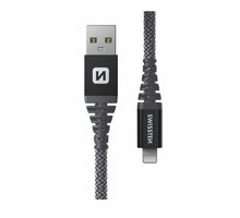 SWISSTEN odolný datový kabel USB-A - Lightning, 60W, kevlarový, 1.5m, černá 71543010