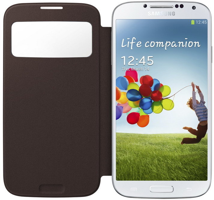 Samsung flipové pouzdro S-view EF-CI950BA pro Galaxy S4, hnědá_1900051844
