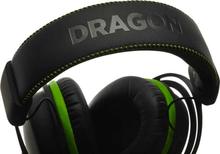 CZC.Gaming Dragon, herní sluchátka, černá/zelená