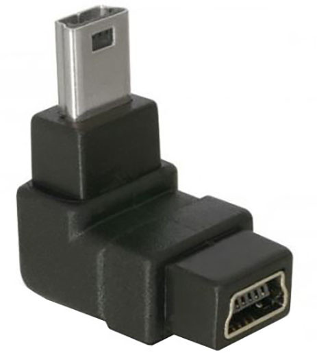 DeLock adaptér USB mini B 5-pin 90° samec na USB mini B samice_1094625734
