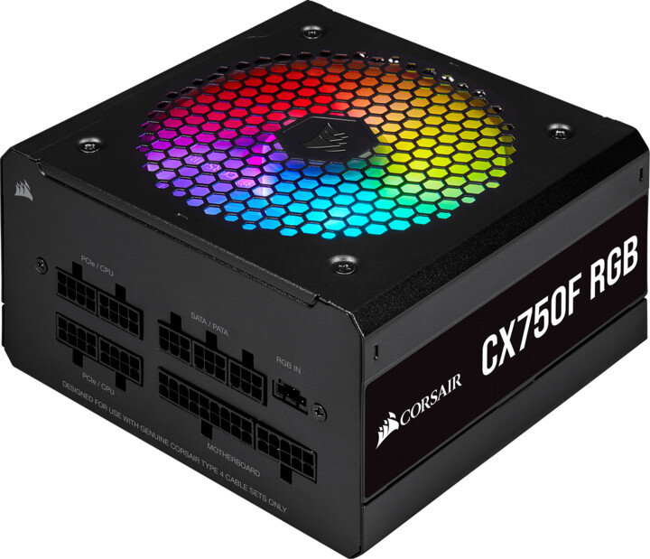 Corsair CX750F RGB - 750W, černý