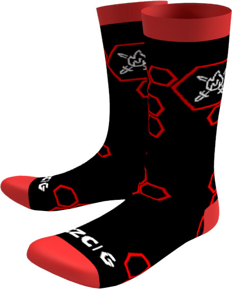 Ponožky CZC.Gaming Hexblade, 39-41, černé/červené_1701334626
