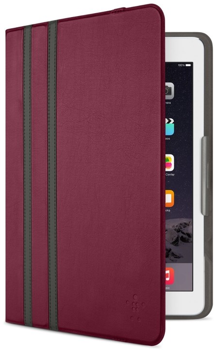 Belkin iPad Air 1/2 pouzdro Athena Twin Stripe, tmavě červená_1113425223