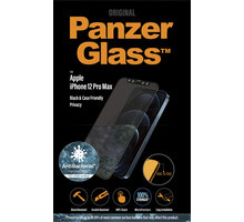 PanzerGlass ochranné sklo Edge-to-Edge Privacy pro Apple iPhone 12 Pro Max 6.7", 0.4mm, černá antibakteriální Poukaz 200 Kč na nákup na Mall.cz
