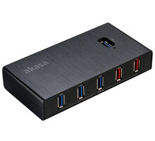 Akasa USB hub Elite 7EX, 7x USB 3.0, 2 nabíjecí porty, černý_249798882
