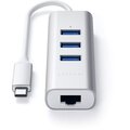 Satechi Type-C 2v1 3 Port USB 30 HUB Ethernet, stříbrná_1862722147