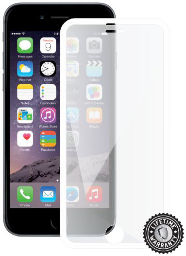 Screenshield ochrana displeje Tempered Glass pro iPhone 6, White (kovový okraj)_1516273160