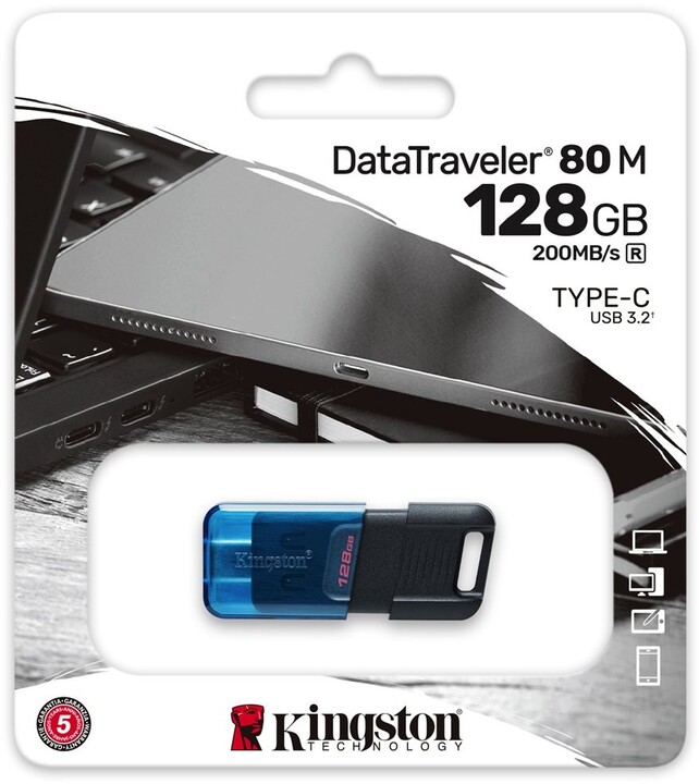 Kingston DataTraveler 80 M - 128GB, černá_665270776