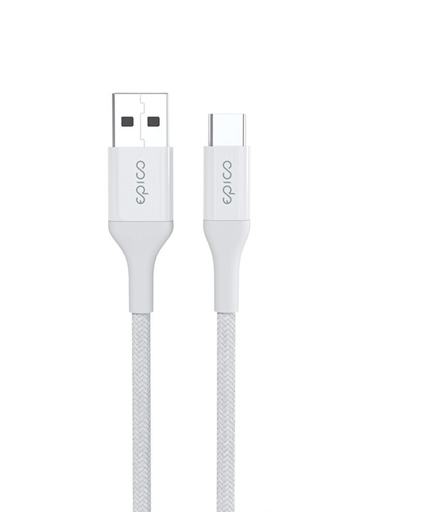 EPICO nabíjecí kabel USB-A - USB-C, opletený, 1.2m, bílá_1878862071