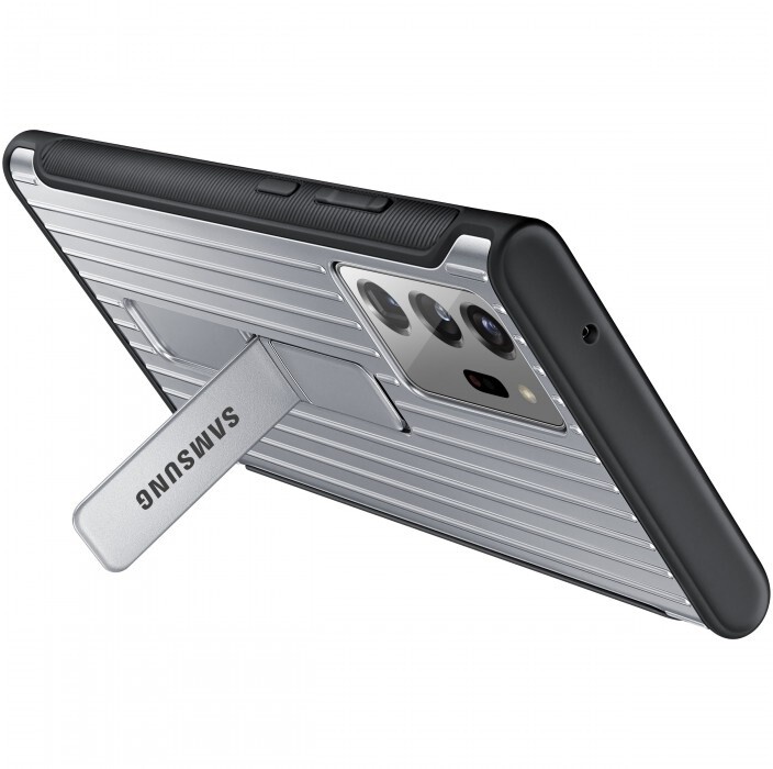 Samsung tvrzený ochranný kryt pro Samsung Galaxy Note20 Ultra, se stojánkem, stříbrná_955138929