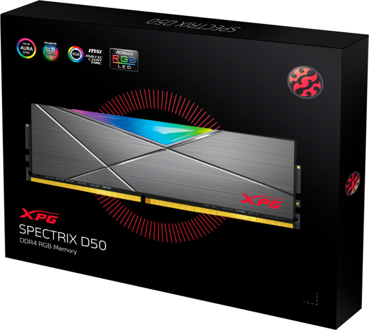 ADATA XPG SPECTRIX D50 RGB 32GB (2x16GB) DDR4 3600 CL18, wolframová_1831445121