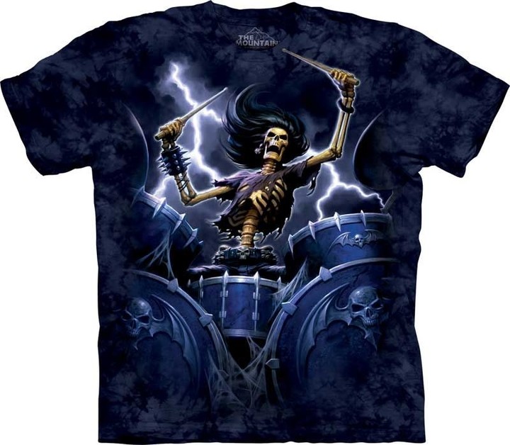 Tričko The Mountain Death Drummer, modrá (US S / EU S-M)_1799370134