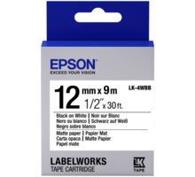 Epson LabelWorks LK-4WBB, páska pro tiskárny etiket, 12mm, 9m, černo-bílá_1387755925