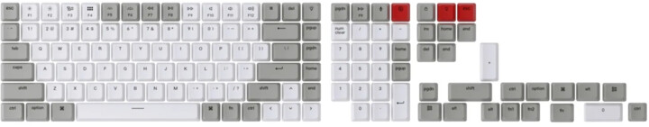 Keychron vyměnitelné klávesy double shot ABS, OEM, full set, light grey, US_1581424126