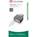 CellularLine síťová nabíječka s 2 x USB konektorem, 15W/3.1A, černá_1527131942